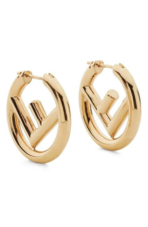 fendi rose gold earrings|f is fendi hoop earrings.